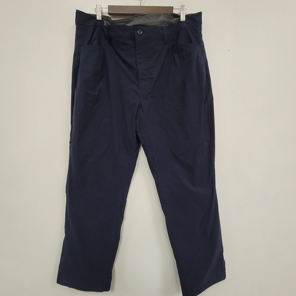 Eddie Bauer Mens Fleece Lined Tech Pants Size 40x30 Blue Outdoor Nylon Straight